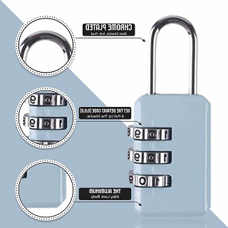 BLACK Security 3/4 Digit Combination Security Padlock Luggage Travel Suitcase Lock